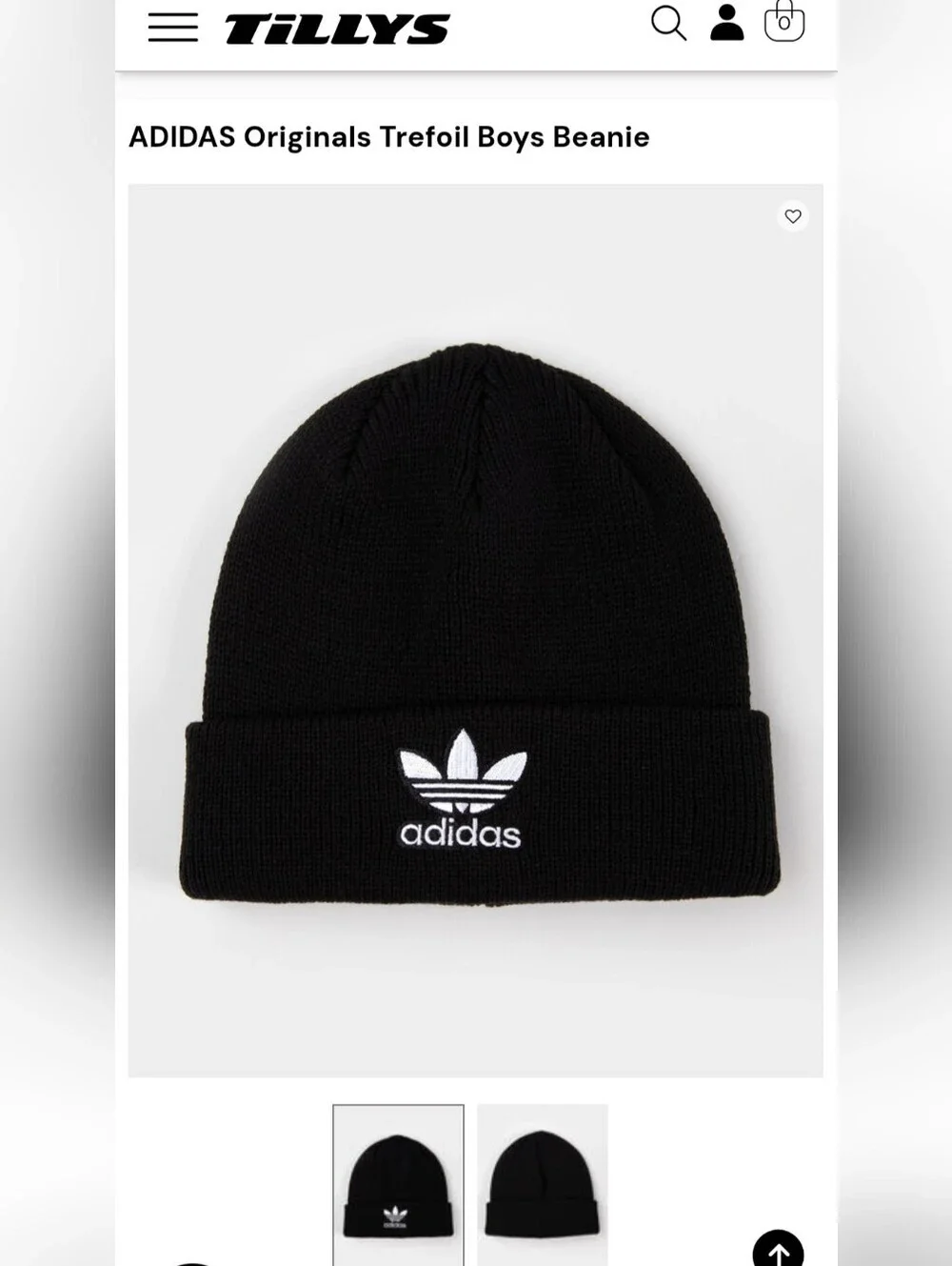 Adidas Black Trefoil Cuffed Beanie NWOT